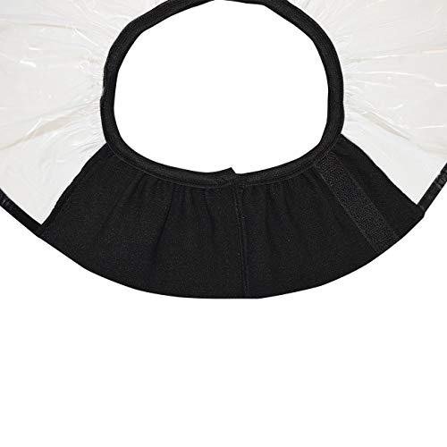 Close-up of the black fabric headband with hook-and-loop closure