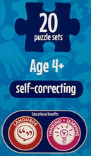 Load image into Gallery viewer, Clever Kids Spelling Match &amp; Learn 20 Puzzle Self Correcting Puzzle Game
