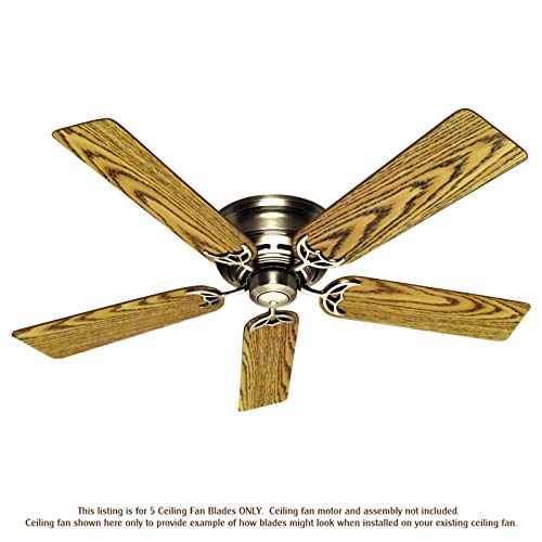 Replacement Blades for 52" Ceiling Fan Pecan/Teak Reversible 5-pack AirWin 236-B01