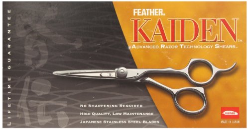 Box of stainless hair cutting shears, no sharpening required, made in Japan