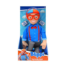 Load image into Gallery viewer, Blippi BLP0013 Bendable Plush Doll, 16” Tall Featuring SFX-Squeeze The Belly to Hear Classic catchphrases-Fun, Educational Toys for Babies, Toddlers, and Young Kids
