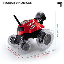 Load image into Gallery viewer, Sharper Image Thunder Tumbler Spinning Stunt Mini Truck RC Car with 5th Wheel, Red
