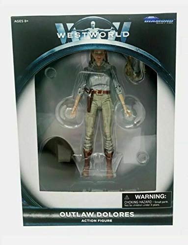 Westworld Outlaw Dolores action figure in her window box with gun belt and boots