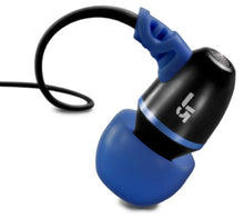 Load image into Gallery viewer, JLab Audio J5 Metal Earbuds Style Headphones, Guaranteed for Life -Black/Electric Blue
