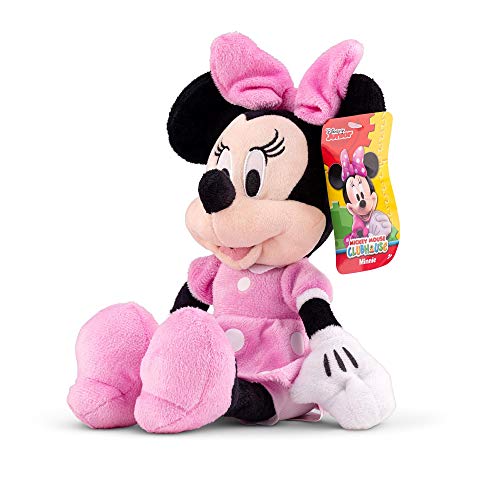 Seated pink dress mouse plush with a clubhouse hang tag