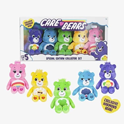 Limited Edition Care Bears - Bean Plush - 5 PCS Special Collector Set-Exclusive Harmony Bear Included Set-Each Teddy Bear is Unique