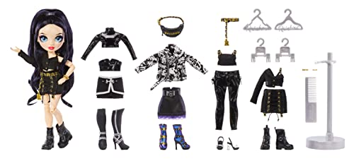 Doll with all her outfits, shoes, hangers, stand and comb laid out