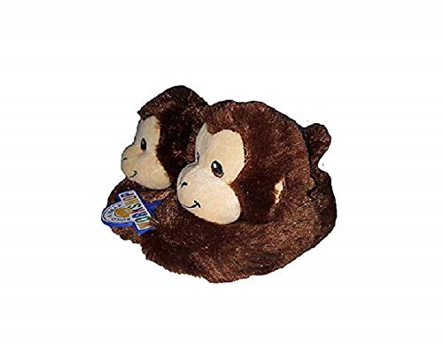Esquire Footwear Build A Bear Workshop | Little Kids Boys' Girls' Character Slippers House Shoes - Smiley Monkey Brown