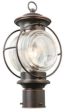 Load image into Gallery viewer, Portfolio Post Lantern - Oiled Rubbed Bronze Finish - 15.75 x 8.75 x 5.87 inches
