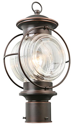 Portfolio Post Lantern - Oiled Rubbed Bronze Finish - 15.75 x 8.75 x 5.87 inches