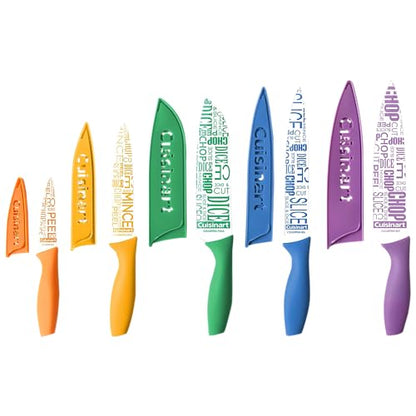 Cuisinart 10-Piece Ceramic Coated Knife Set (Chop Slice Dice Mince Peel Print)