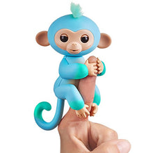 Load image into Gallery viewer, Fingerlings 2Tone Monkey - Charlie (Blue with Green Accents) - Interactive Baby Pet

