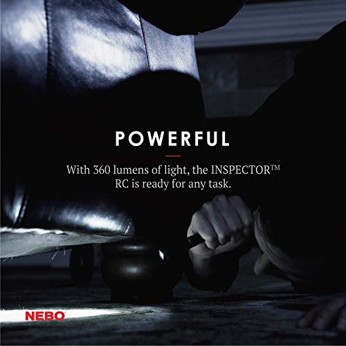 NEBO Rechargeable Pen Light Flashlight 360-Lumens Inspector Rechargeable Flashlights Features Flex Power, Meaning it can be Operated by The Included Rechargeable Battery or by 2X AAA Batteries