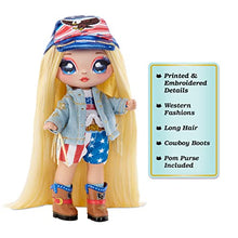 Load image into Gallery viewer, Na! Na! Na! Surprise Glam Series 2 Erika Featherton - Patriotic Eagle-Inspired 7.5&quot; Fashion Doll with Blonde Hair and Metallic Clip-on Eagle Purse, 2-in-1 Gift, Toy for Kids Ages 5 6 7 8+ Years
