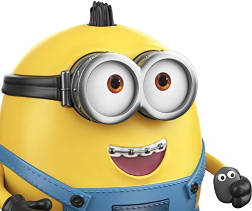 Close-up of Otto's goggles, brown eyes and smile with braces