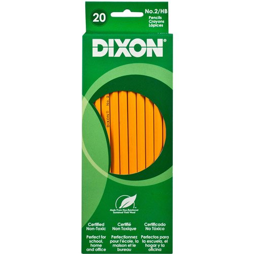 20 Dixon Pencils - No. 2 / HB Real Wood - Latex Free Eraser - Certified Non-toxic New in Box