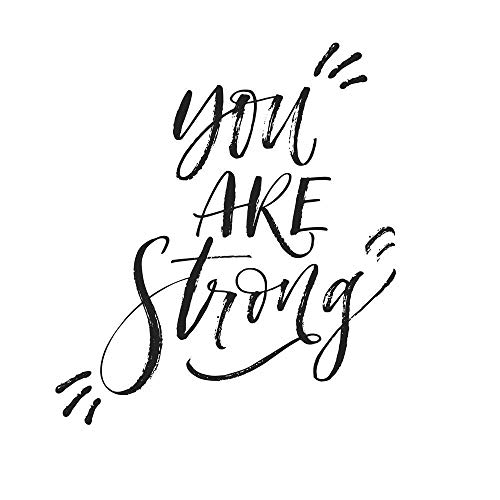 Black brush script You Are Strong wall decal on white