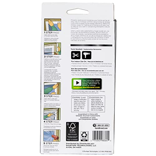 Back of the window kit box with steps, tools needed and warnings