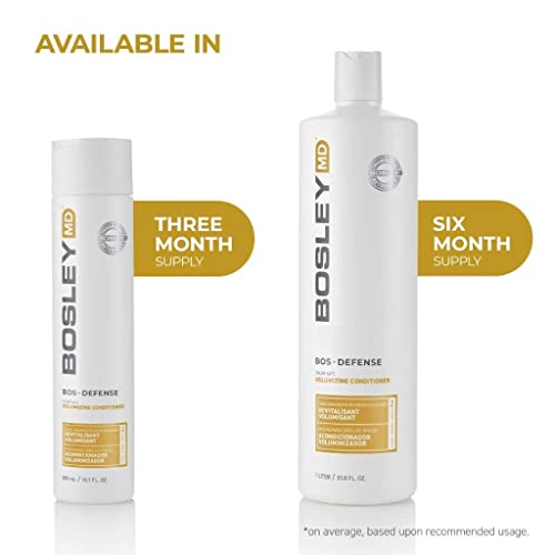 BosleyMD Defense conditioner in 3-month and 6-month supply bottle sizes