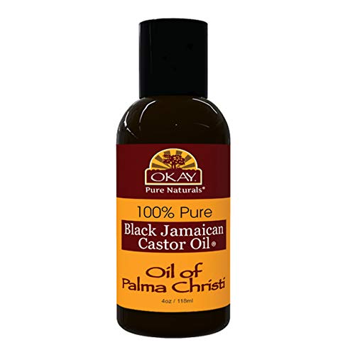 OKAY | 100% Pure Black Jamaican Castor Oil | For All Hair Textures & Skin Types | Grow Healthy Hair - Treat Skin Conditions | Oil of Palma Christi | All Natural | 4 Oz
