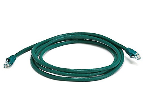Coiled green Ethernet patch cable with RJ45 plugs on both ends