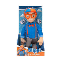 Load image into Gallery viewer, Blippi BLP0013 Bendable Plush Doll, 16” Tall Featuring SFX-Squeeze The Belly to Hear Classic catchphrases-Fun, Educational Toys for Babies, Toddlers, and Young Kids
