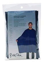 Load image into Gallery viewer, Betty Dain Premier Barber Cutting/Styling Cape, Black Trim Piping, High-end Look, Soft, Lightweight, Water Resistant Nylon, Repels Hair, Snap Closure at Neck, Generous 54 x 60 inch Size, Navy
