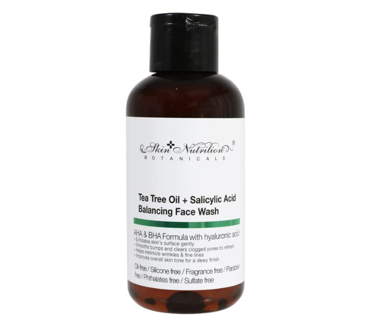 Front label of the Skin Nutrition balancing face wash, oil-free and sulfate-free