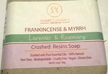 Load image into Gallery viewer, Frankincense &amp; Myrrh - Lavender &amp; Rosemary (Crushed Resins Soap)

