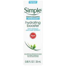 Load image into Gallery viewer, Simple Water Boost Hydrating Booster Sensitive Skin 1 oz
