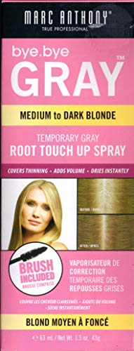 Marc Anthony True Professional Bye.Bye Gray Temporary Gray Root Touch Up Spray, Medium to Dark Blonde 1.5 oz