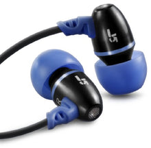 Load image into Gallery viewer, JLab Audio J5 Metal Earbuds Style Headphones, Guaranteed for Life -Black/Electric Blue
