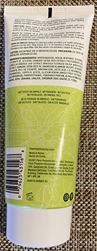 Back of the Freeman Japanese Matcha cream mask tube with ingredients and barcode