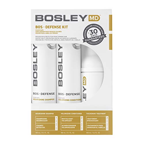 BosleyMD BosDefense KIT for Hair Thinning Prevention (Color Safe), Starter Size (30 Days).
