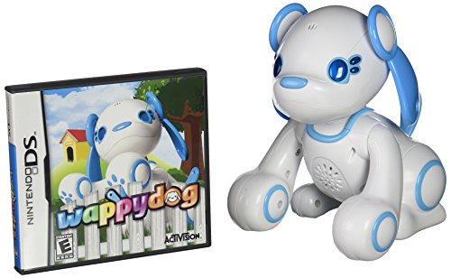 Wappy Dog Nintendo DS game case beside the white and blue robot puppy