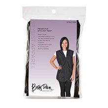 Load image into Gallery viewer, Betty Dain Professional Zip Front Salon Stylist Vest, V-Neck, Iridescent Fabric, Adjustable Belt, Two Lower Pockets with Zippered Bottoms, Lightweight, Machine Washable Nylon, Black, S
