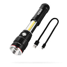 Load image into Gallery viewer, 500 Lumen COB LED Work-Light and Flashlight, Red Light Mode and Red Flashing Light Mode, 4x Adjustable Zoom, Magnetic Base, No Need to Buy Batteries SLYDE KING is Rechargeable - NEBO 6726 Slyde King
