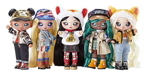 Five Glam Series 2 fashion dolls standing in a row