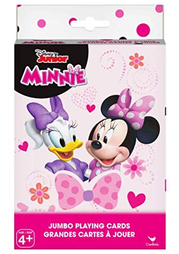Pink box of jumbo playing cards with Minnie and Daisy on the front