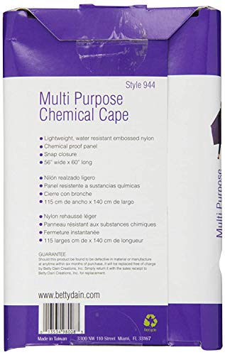 Back of the Multi Purpose Chemical Cape package, style 944, 56 x 60 inches