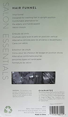 Back of the hair funnel package with description and guarantee