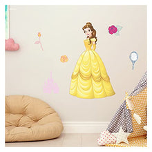 Load image into Gallery viewer, Disney Princess Wall Decals - Belle Beauty and The Beast Stickers Wall Decals with 3D Augmented Reality Interaction - Princess Wall Decals for Girls Bedroom - Measures 18&quot; Wide and 30&quot; Tall
