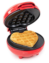 Load image into Gallery viewer, Nostalgia MyMini Heart shaped waffle maker personal hash browns Valentines Gift compact size
