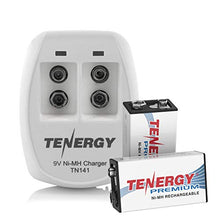 Load image into Gallery viewer, Tenergy TN141 2 Bay 9V Smart Charger with 2 pcs Premium 9V NiMH 250mAh Rechargeable Batteries
