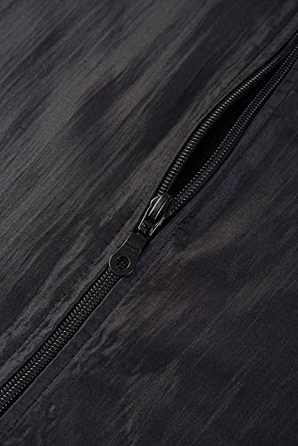 Betty Dain Nylon Barber Jacket, Short-Sleeves, Water Resistant, Machine Washable Lightweight Crinkle Antron Nylon, Zip Front, Two Lower Front Pockets and One Chest Pocket, Black - Realmdrop Shop