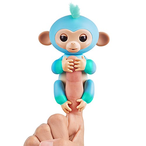 Fingerlings 2Tone Monkey - Charlie (Blue with Green Accents) - Interactive Baby Pet