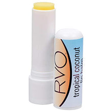 Load image into Gallery viewer, RVO (1) Stick Tropical Coconut Lip Balm - Vitamin E &amp; Aloe - Soothes &amp; Moisturizes - Provides Long-Lasting Moisturizing Lip Care
