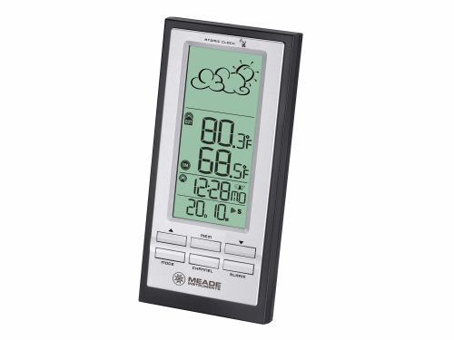 Meade Instruments TE388W Wireless Weather Forecaster with Atomic Clock, Black