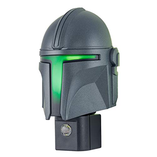 Star Wars The Mandalorian Helmet LED Night Light, Plug-in, Dusk to Dawn, UL-Listed, Ideal for Bedroom, Nursery, Bathroom, Office, 53232