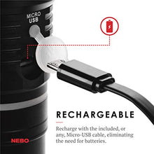 Load image into Gallery viewer, 500 Lumen COB LED Work-Light and Flashlight, Red Light Mode and Red Flashing Light Mode, 4x Adjustable Zoom, Magnetic Base, No Need to Buy Batteries SLYDE KING is Rechargeable - NEBO 6726 Slyde King
